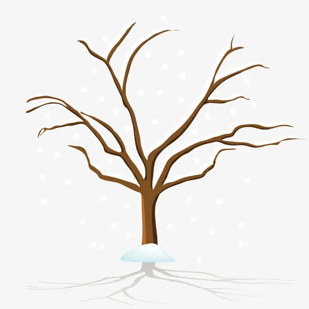 冬天下雪的树木免抠