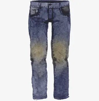 水彩牛仔裤免抠