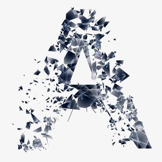 创新科技感碎片字母装饰矢量图免抠