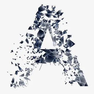 创新科技感碎片字母装饰矢量图免抠