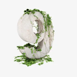 带藤蔓的立体字9免抠