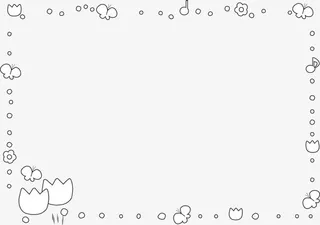 黑色精美春天花朵边框免抠