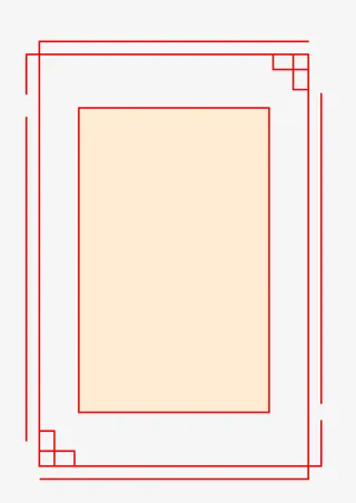 红色，古风，边框免抠