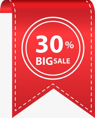 红色旗帜促销标签免抠标签元素