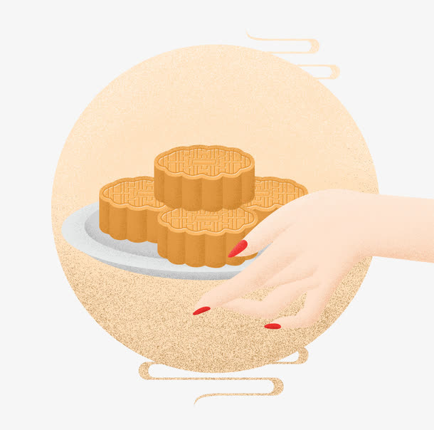 手绘创意中秋节月饼免扣素材免抠