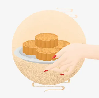 手绘创意中秋节月饼免扣素材免抠