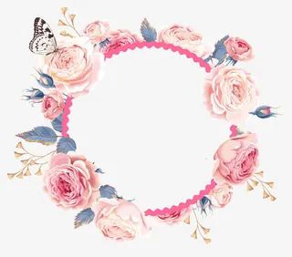 装饰手绘花环素材免抠