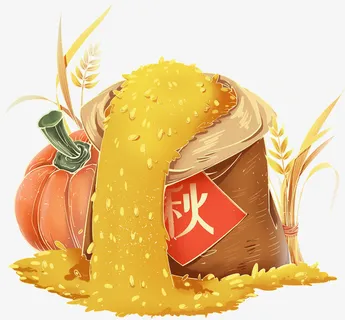 秋天节气国潮粮食丰收免抠手绘/卡通手绘元素 秋天节气国潮粮食丰收免抠手绘/卡通手绘元素