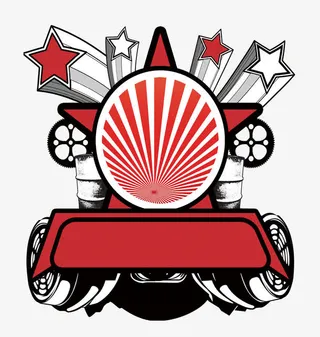 红色革命年代五一劳动节海报免抠