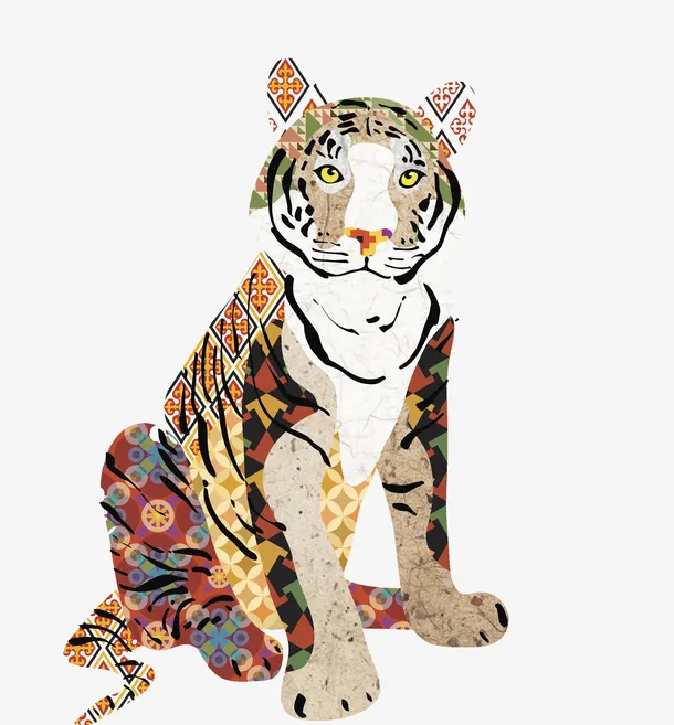 手绘老虎免抠