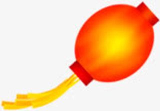 手绘黄红色新年灯笼装饰免抠