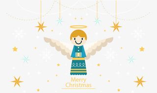 金色星星小天使免抠