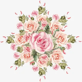 玫瑰花束免抠装饰植物元素