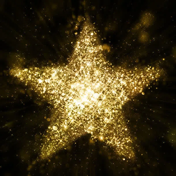 金光闪闪的五角星免抠