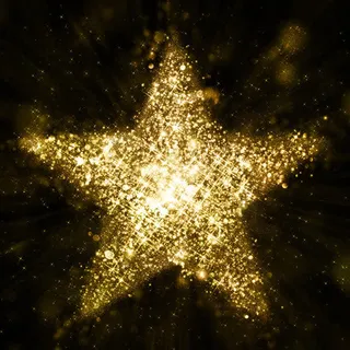 金光闪闪的五角星免抠