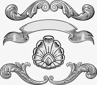 矢量欧式花边边框图免抠