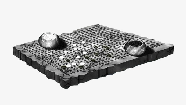 水墨风围棋盘免抠