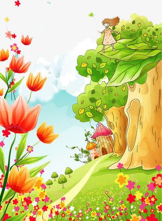 春天童话世界免抠