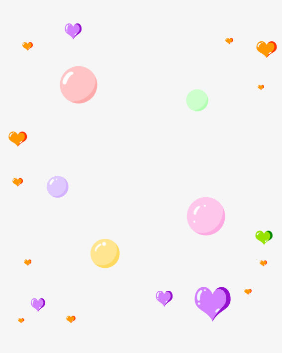 亮光卡通艺术爱心圆球免抠