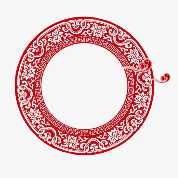 红色圆圈图案免抠