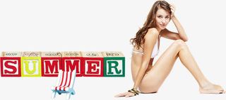summer字体和美女免抠