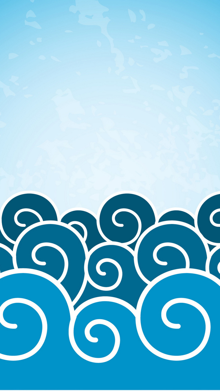 蓝色海洋浪花H5背景高清