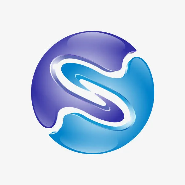 蓝紫亮色互补纹理logo免抠
