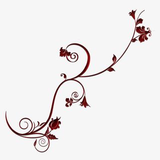 红色金属质感花纹免抠