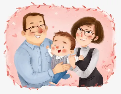 幸福一家三口免抠