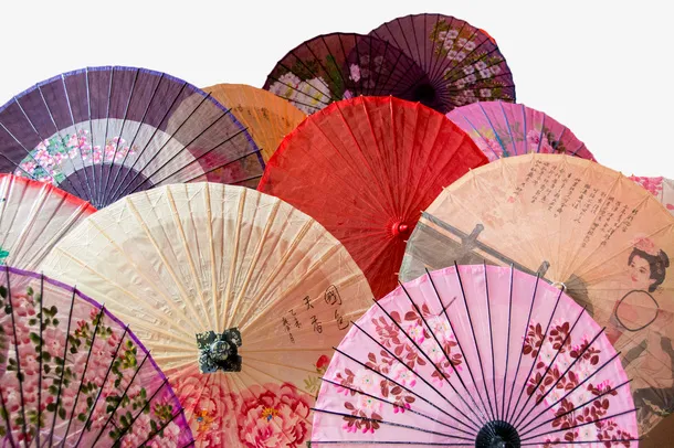彩色油纸伞免抠