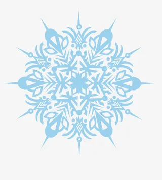 手绘复杂淡蓝色雪花底纹免抠