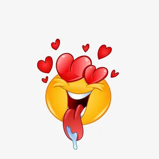 卡通色迷迷爱心眼流口水表情素材免抠