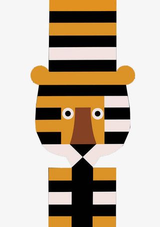 横条组成的老虎免抠