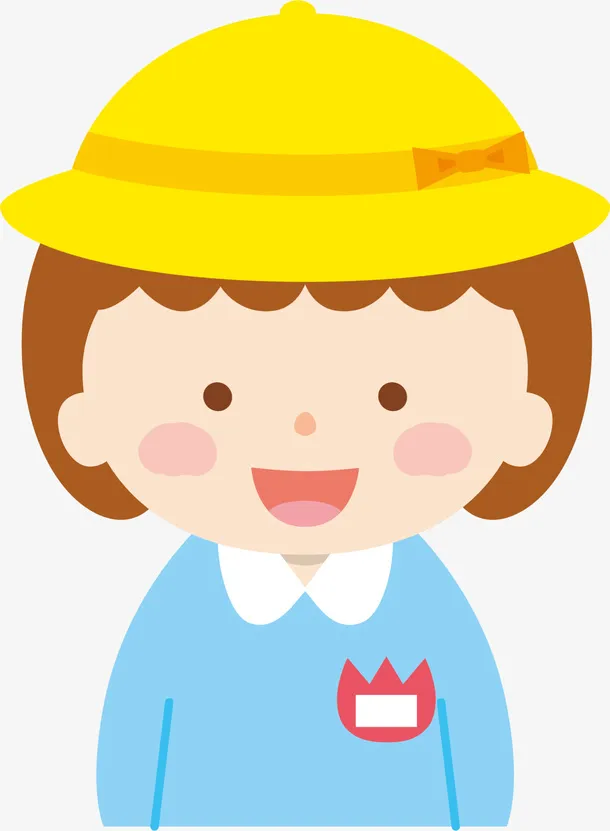 可爱的微笑幼稚园学生免抠