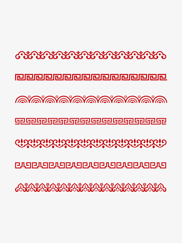 古典传统中式花纹分割框免抠