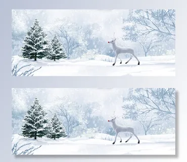 圣诞节麋鹿文艺雪地banner高清 圣诞节麋鹿文艺雪地banner高清
