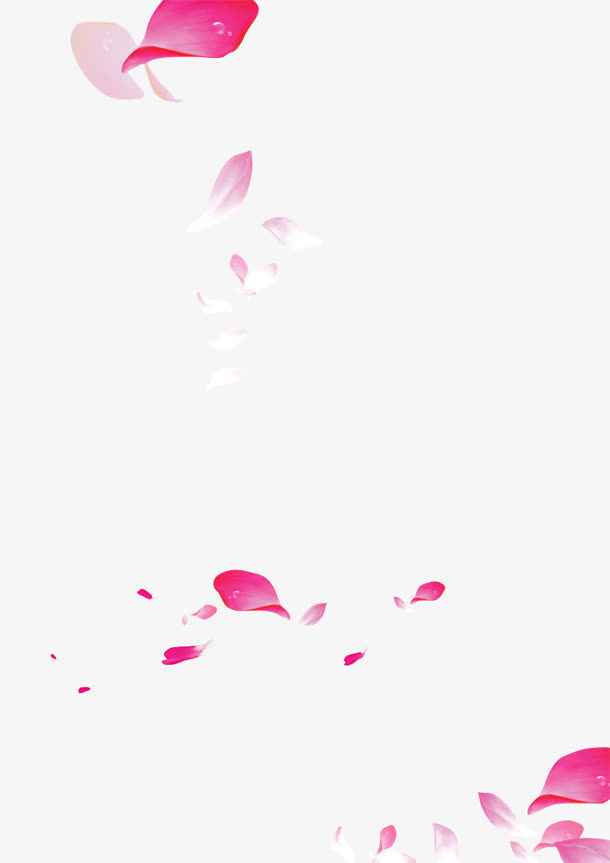 红白花瓣飘落免抠