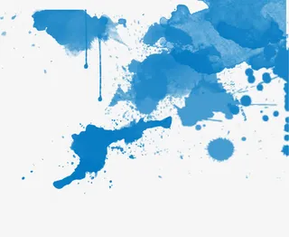 蓝色水彩 泼墨 效果免抠