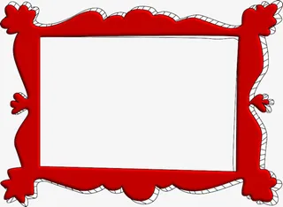 红色木板边框免抠