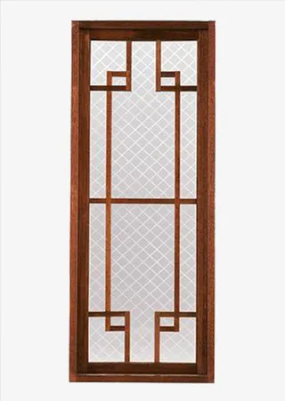 磨砂玻璃中式木门免抠