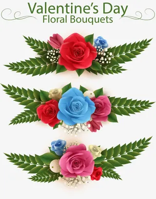 精致彩色玫瑰花免抠