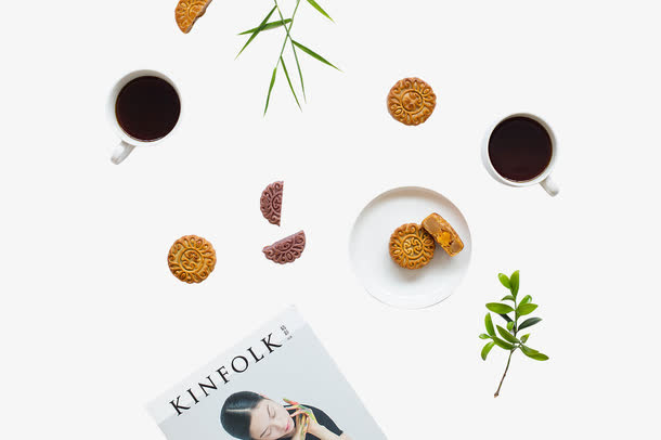 咖啡桌面小餐免抠