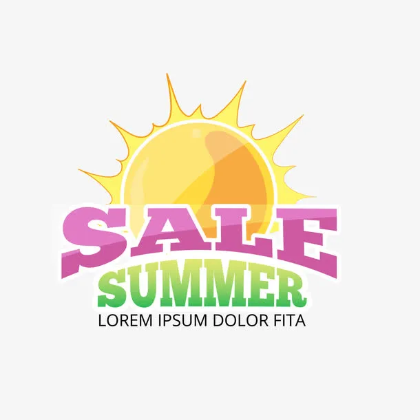 太阳手绘标签免抠