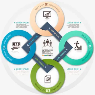 PPT创意环形素材免抠