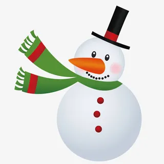 戴帽子的卡通雪人免抠