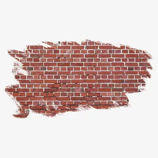 做旧风格红色砖块墙体免抠