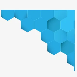 蓝色正六边形素材免抠