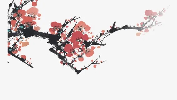 梅花枝水墨1免抠