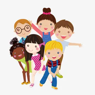 玩游戏的卡通小朋友免抠