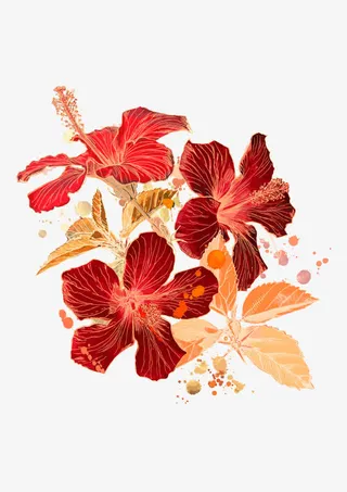 鲜艳的花卉免抠